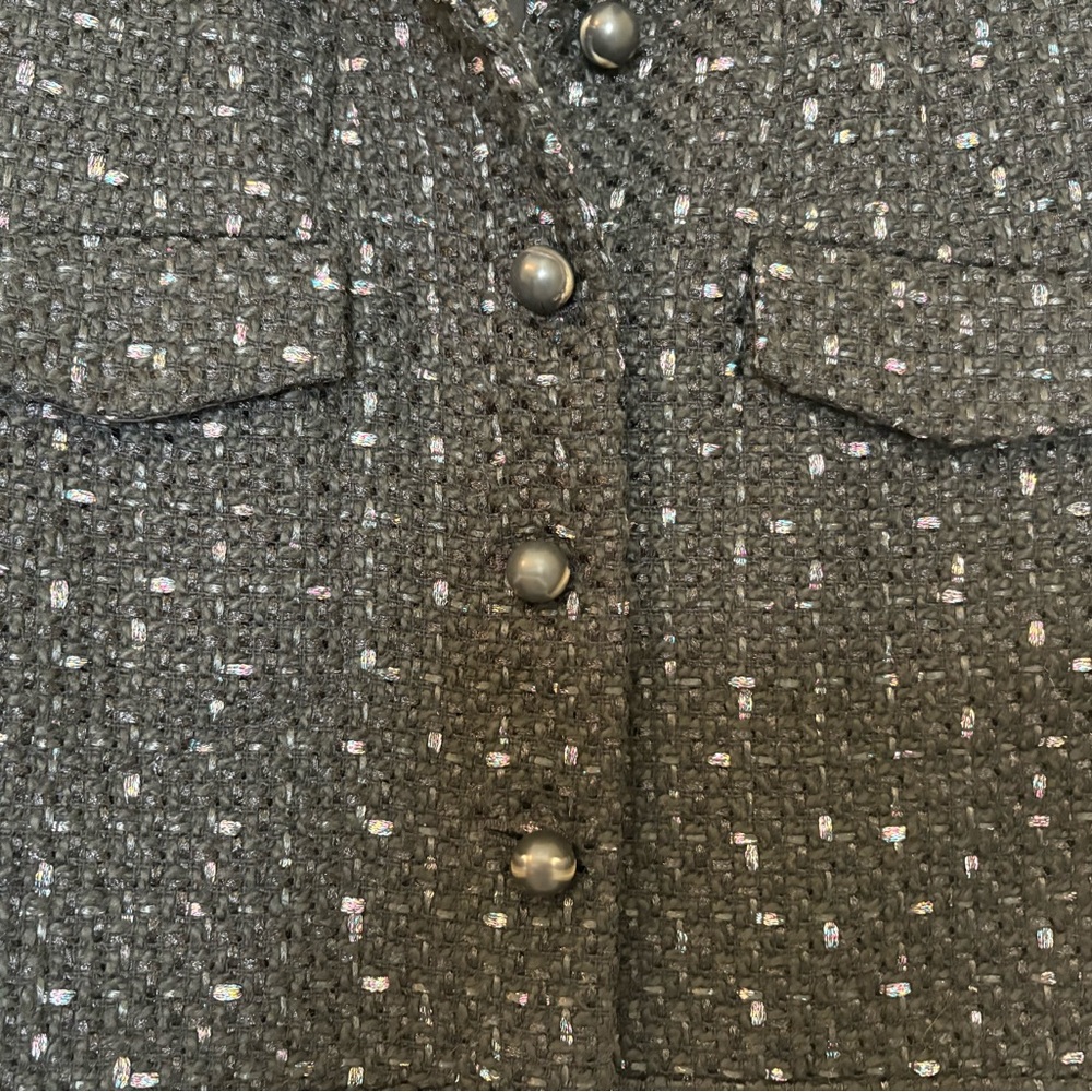 NWOT! Ann Taylor Black & Metallic Tweed Blazer - Picture 3 of 10